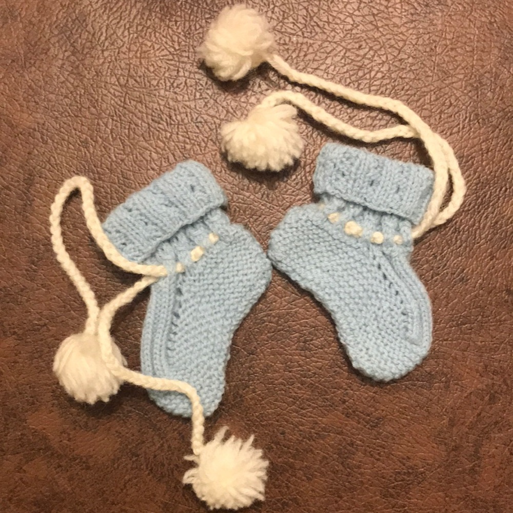VTG Tiny Baby Booties in Blue